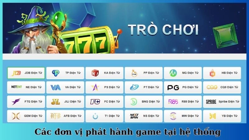 Các đơn vị phát hành game tại hệ thống